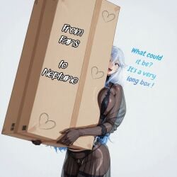 ai_assisted box fans female female_only neptuwaifu smile surprised thanks