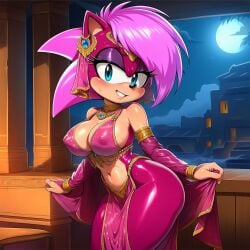 ai_generated anthro ass bedroom bedrrom breasts female fishnets harem harem_outfit hips legs_spread looking_at_viewer magenta_body magenta_fur naked nudee oiled oiled_skin on_back pink_hair seductive seductive_look seductive_smile slut_princess solo sonia_the_hedgehog sonic_(series) sonic_the_hedgehog_(series) sonic_underground thighs
