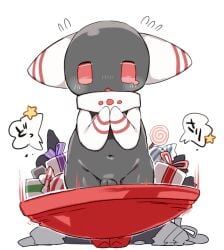 balls bodily_fluids candy chibi clothing dessert food genitals gift humanoid male navel nintendo non-human non-human_head non-human_only ookm penis poppant solo super_smash_bros. tears toony wardrobe_malfunction