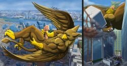 4_toes abs anthro ass avian balls beak biceps biped brown_body building building_destruction car carpo city city_background city_crushing city_destruction cityscape claws destruction detailed_background erection extreme_size_difference feathered_wings feathers feet fingers flying genitals gryphon hi_res house immortal_degeneracy landscape_dwarfing macro macro_anthro macro_male male masturbation muscular muscular_anthro muscular_male mythological_avian mythological_creature mythology nude outside paws pecs penile penile_masturbation penis rampage size_difference sky solo tail toes vehicle vehicle_destruction vein veiny_penis wings