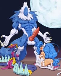 abs aeolus06 animal_genitalia animal_humanoid animal_penis anthro asian_clothing asian_mythology ass awoo balls big_balls big_breasts big_butt big_penis blue_body blue_hair blue_skin blush bob_cut breasts bubble_butt canid canine canine_genitalia canine_penis canis capcom cat_humanoid chinese_clothing chinese_dress chinese_mythology claws clothed clothed_female clothed_humanoid clothing cock_worship darkstalkers dress east_asian_clothing east_asian_mythology erection felicia_(darkstalkers) felid felid_humanoid feline feline_humanoid female full_moon furry genitals green_eyes group hair happy hat headgear headwear hi_res howl hsien-ko_(darkstalkers) huge_balls huge_cock humanoid in_awe jiangshi jon_talbain kneeling larger_anthro larger_male long_hair male male/female mammal mammal_humanoid moon muscular muscular_anthro muscular_male mythological_canine mythological_creature mythology night nude nude_anthro nude_humanoid nude_male open_mouth outdoor_nudity pecs penis penis_awe pink_claws purple_hair red_eyes shocked short_hair sitting_on_feet size_difference smaller_female smaller_humanoid starry_eyes tan_body tan_skin thick_thighs throbbing throbbing_balls throbbing_penis trio undead werecanid werecanine werecreature werewolf wide_hips wolf