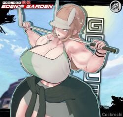 1girls 3d abs big_ass big_breasts big_butt boob_window bra breasts breath breath_cloud cleavage clothed clothing cockrochi cyan_eyes danganronpa fanganronpa female female_focus female_only golf_club highres huge_ass huge_breasts huge_butt jacket_around_waist light-skinned_female light_skin looking_at_viewer madison_grace massive_breasts muscles muscular muscular_arms muscular_female painted_nails pinup project:_eden's_garden solo sports_bra sportswear strawberry_blonde_hair sweat sweatdrop sweating sweaty visor visor_cap white