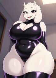 2026 ai_generated anthro deltarune furry goat hips latex leotard milf tagme thighs toriel undertale