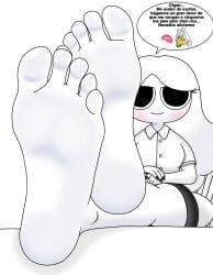 1girl 1girls blush blushing excited feet feet_focus feet_up female female_focus female_only fetish foot_fetish looking_at_viewer spanish_text talking xiaro youtube_hispanic