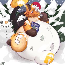 absurd_res ambiguous_gender animate_inanimate belly belly_inflation big_belly feral generation_1_pokemon handles_on_thighs hi_res inflatable inflation kvk_(artist) living_inflatable living_pool_toy lock_bulge nintendo nozzle_on_belly null_bulge pokemon pokemon_(species) raichu solo toychu_(character)