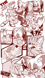 asking_for_it big_breasts blowjob boner cleavage comic cum cum_in_mouth cum_in_nose erection fellatio female_domination femdom furry green_hill ice_cream oral paizuri penis rouge_the_bat sonic_(series) tails