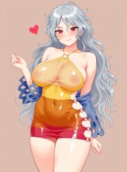 ai_generated bodycon highleg_panties mayihavesomeslops microdress nemuno_sakata o-ring off_shoulder revealing_clothes sakata_nemuno see-through_clothing touhou