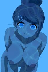 alluring arthur4272 asahina_aoi big_breasts blue_eyes brown_hair completely_nude_female danganronpa female nude skinny_dipping solo underwater