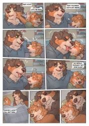 2026 age_difference anthro anthro_on_anthro baileyx bed bedding bernese_mountain_dog blanket blush bodily_fluids canid canine canis clothed clothing comic cuddling dialogue domestic_dog drooling duo english_text eye_contact eyebrows father_(lore) father_and_child_(lore) father_and_son_(lore) flustered french_kissing fur furniture gay gay_male hi_res incest_(lore) inside kissing looking_at_another lying male male/male mammal molosser mountain_dog multiple_scenes on_bed on_side open_mouth parent_(lore) parent_and_child_(lore) parent_and_son_(lore) saliva saliva_on_tongue saliva_string shirt size_difference sleeping smile son_(lore) stated_incest swiss_mountain_dog teeth text tongue tongue_out topwear tuft under_covers yaoi