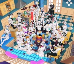 101_dalmatian_street 101_dalmatians abs aged_up anthro anthrofied appliance apron apron_only bacon balls beverage bottomwear bread breakfast breasts brother_(lore) brother_and_sister_(lore) brothers_(lore) bulge butt canid canine canis casual_nudity cellphone chain_necklace chair clothing coffee coffee_mug collar container cooking cup d.j._(101_dalmatians) da_vinci_(101_dalmatians) dal101strefan dallas_(101_dalmatians) dalmatian dante_(101_dalmatians) daughter_(lore) dawkins_(101_dalmatians) dee_dee_(101_dalmatians) deepak_(101_dalmatians) deja_vu_(101_dalmatians) delgado_(101_dalmatians) delilah_(101_dalmatians) destiny_(101_dalmatians) detailed_background diesel_(101_dalmatians) digital_media_(artwork) dimitri_1_(101_dalmatians) dimitri_2_(101_dalmatians) dimitri_3_(101_dalmatians) dimitri_trio_(101_dalmatians) disney dizzy_(101_dalmatians) dolly_(101_dalmatians) domestic_dog dorothy_(101_dalmatians) doug_(101_dalmatians) dylan_(101_dalmatians) eating egg electronics father_(lore) father_and_child_(lore) father_and_daughter_(lore) father_and_son_(lore) feet female flaccid food foreskin fridge fried_egg fruit fur furniture genitals group headphones hi_res holding_container holding_cup holding_food holding_fork holding_knife holding_mug holding_object holding_pan holding_tray humanoid_genitalia humanoid_penis jewelry kitchen kitchen_appliance knife licking licking_lips licking_own_lips looking_at_another male mammal markings mature_anthro mature_female mature_male meat mother_(lore) mother_and_child_(lore) mother_and_daughter_(lore) mother_and_son_(lore) mug necklace nipples nude open_mouth pancake parent_(lore) parent_and_child_(lore) parent_and_daughter_(lore) parent_and_son_(lore) partially_retracted_foreskin pecs penis phone pillow plant plate shorts sibling_(lore) sink sister_(lore) sisters_(lore) sitting smartphone smile son_(lore) spots spotted_body standing stove table tail toes tongue tongue_out tools triple_d_(101_dalmatians) triplets_(lore) vulva washing_dishes