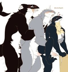 anal anal_sex anthro avian balls bird blush cetacean dolphin ejaculation erection flat_colors fur gay gay_male genitals hi_res jewelry love_train lovebuffpg45 male male/male mammal marine motion_lines muscular muscular_anthro muscular_male necklace nude oceanic_dolphin orca penetration penguin penile penile_penetration penis_in_ass pinniped seal sex simple_background size_difference tail tongue tongue_out toothed_whale train_position yaoi