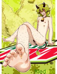 1boy acne angelo_dalton arm_hair bikini_bottom body_hair cow_ears cow_horns cow_print cow_print_bikini cow_tail cowbell feet foot_fetish foot_focus freakcel fried_(ttwonkies) green_hair hairy hairy_legs joke_art lactating lactating_nipples lactating_soda lactation leg_hair male male_only mountain_dew nipples pimples satire soda toe_nipples toes tongue tongue_out topless twink unusual_lactation unusual_nipples