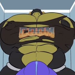 oleanderin animated gif shorter_than_10_seconds male dragon scalie disembodied_hand furry dnapalmhead_(character) muscular muscular_male buff buff_male bodybuilder abs pecs nipples barely_contained big_muscles big_pecs huge_muscles huge_pecs balls balls_expansion balls_growth balls_growth_(enlargement) clothing expansion growth genital_expansion genitals testicles big_testicles huge_testicles big_balls huge_balls hyper hyper_muscles size_transformation poking annoyed ripped_clothing 1boy doom black_body black_scales yellow_body yellow_scales two-tone_body two_tone_scales