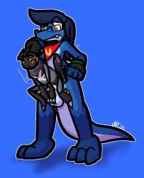 2026 3_toes 4_fingers anthro anthro_on_anthro anthro_penetrated anthro_penetrating anthro_penetrating_anthro ball_grab balls black_body black_exoskeleton blue_body blue_hair blue_scales claws clothing duo exoskeleton eyewear feet female female_penetrated finger_claws fingers fist generation_9_pokemon genitals glasses gloves gloves_(marking) green_clothing green_gloves green_handwear grey_body grey_exoskeleton grey_eyewear grey_glasses hair half-closed_eyes handwear interspecies larger_anthro larger_male lizard lokix looking_down male male/female male_penetrating male_penetrating_female markings mostly_nude narrowed_eyes nintendo orange_eyes orange_pupils orange_vulva penetration pokemon pokemon_(species) pupils purple_eyes reptile reverse_stand_and_carry_position scales scalie sex size_difference smaller_anthro smaller_female smaller_penetrated spikes spikes_(anatomy) standing standing_sex tight_fit toe_claws toes ulti_(ultilix) ultilix vulva white_body white_claws white_exoskeleton yellow_sclera