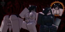 1futa 3d areolae arrymix ass bent_over big_ass big_breasts black_hair breasts cat_ears clothed erection full-package_futa futanari glasses kopi long_sleeves nipples nude pants reference_image request roblox roblox_avatar robloxian self_upload shirt sitting standing sweater sweatpants tagme thick_thighs thighs