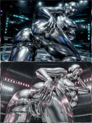 shiny_skin shiny shiny_body pussy big_ass big_breasts pussy_juice pussy_juice_drip featureless_breasts featureless_face unknown_species unknown_female female female_only female_focus presenting presenting_hindquarters presenting_pussy metallic_body tagme
