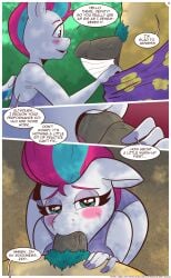 absurd_res anthro balls biped blue_hair blush breasts clothed clothing dialogue english_text equid equine eyelashes fellatio female female_penetrated genitals hair hasbro hi_res hitch_trailblazer_(mlp) male male/female male_penetrating mammal mlp_g5 multicolored_hair my_little_pony mythological_creature mythological_equine mythology one-piece_swimsuit oral page_number pegasus penetration penile penis pink_hair pubes pupils purple_clothing saturdaymorningproj sex side_view speech_bubble swimming_trunks swimwear text thick_penis thick_thighs url white_body wings yellow_body zipp_storm_(mlp)