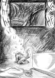 abstract_background absurd_res ambiguous_penetration anthro beastars bed breath broken_restraints canid canine canis clothing comic dragonweirdo duo female female_penetrated footwear from_front_position furniture haru_(beastars) hi_res lagomorph legoshi_(beastars) leporid lying male male/female mammal missionary_position motion_lines muzzle_(object) muzzled notched_ear on_back on_ground panting penetration rabbit restraints scar sex size_difference socks sweater topwear wolf