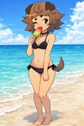 ai_generated beach bikini cute_face furry ice_cream mimi_(typh)
