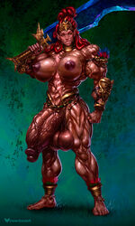 1futa abs areolae balls breasts curvy dark-skinned_futanari erect_nipples extreme_muscles futa_only futa_sans_pussy futanari half-erect huge_breasts huge_cock hyper hyper_balls hyper_muscles hyper_penis looking_at_viewer mostly_nude muscles muscular muscular_futanari nipples nude nude_futanari penis solo testicles vincentcc