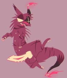 6_nipples animal_genitalia balls bedroom_eyes blep blush blush_lines eye_scar eyeshadow facial_scar feral fire flaming_tail genitals hi_res knot knotted_penis kriddykreme leg_scar makeup male maroon_body maroon_fur multi_nipple narrowed_eyes nipples no_pupils penis presenting presenting_penis rain_world scar scars_all_over seductive slugcat solo spiked_penis spikes spikes_(anatomy) tail thigh_scar tongue tongue_out videocult