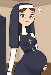 ai_generated disventure_camp disventure_camp:_carnival_of_chaos isabel_(disventure_camp) isabel_carboni naughty_nun odd_nation_cartoons pregnant pregnant_belly pregnant_female surprised surprised_expression