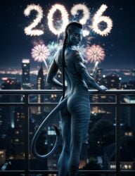 1girls abs absurd_res ai_generated alien alien_girl alien_only athletic athletic_female avatar avatar:_the_way_of_water back_view balcony blue_skin bottomless braid city female female_only fireworks looking_back mohawk_(hairstyle) muscular muscular_female na'vi night nude nude_female photoshop recombinant stable_diffusion synth_canvas tagme tail tall_female taped_nipples tattoo tattoos yellow_eyes z-dog zdinarsk