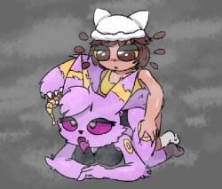 anthro domestic_cat duo eeveelution felid feline felis female generation_2_pokemon intersex intersex/female mammal niko's_mom_(oneshot) nintendo pokemon pokemon_(species) sex tail tail_mouth umbreon unusual_anatomy unusual_tail