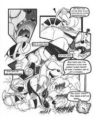 amy_rose anthro comic dialogue female furry gagged green_hill groping male precum restrained sonic_(series) sonic_boom tails