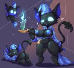 2026 aged_up anthro avian azura_inalis balls big_breasts big_penis black_body black_fur blue_eyes blue_nipples breasts candle clock clothing deadlock digitigrade duo female fur genitals gryphon hat headgear headwear hi_res huge_cock ineffective_clothing looking_at_viewer male mtf_crossgender mythological_avian mythological_creature mythology nightcap nipple_piercing nipple_ring nipples penis piercing pillow pocketwatch rem_(deadlock) ring_piercing rule_63 shortstack sleeping tail thick_thighs valve vulva watch