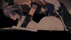 3d 3d_(artwork) 3d_animation 3d_model albedo_(genshin_impact) anal anal_penetration anal_sex animated artist_request being_watched cum_inside durin_(genshin_impact) femboy from_behind gay genshin_impact horns koikatsu prone_bone tagme video voyeur voyeurism yaoi