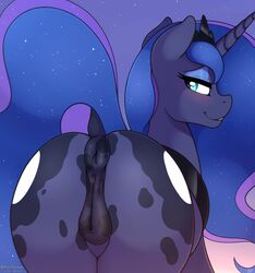 2019 absurdres anatomically_correct anatomically_correct_pussy animal_genitalia animal_pussy anus ass cutie_mark equid equine_pussy female feral friendship_is_magic highres horn mammal my_little_pony princess_luna_(mlp) pussy ratofdrawn rear_view solo unicorn