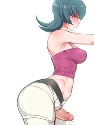 1futa abs armpits belt big_ass big_breasts big_penis blush breasts clothes cum cum_drip cum_dripping curvy edit erection futa_only futanari green_hair half-dressed half_naked hizuki_akira intersex looking_at_viewer midriff pants penis pokemon pokemon_hgss pokemon_rgby sabrina_(pokemon) sabrina_(pokemon_hgss) side_view solo tank_top thick_thighs wide_hips