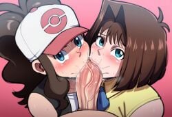 1boy 1boy2girls 2girls 2girls1boy ai_generated anzu_mazaki big_penis blowjob cooperative_fellatio crossover erection fellatio huge_cock large_breasts looking_at_viewer mullon novelai oral penis pokemon pokemon_bw pov pov_male tea_gardner teamwork teamwork_(sexual) threesome trio yu-gi-oh! yu-gi-oh!_duel_monsters