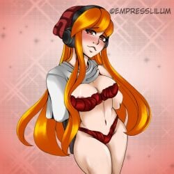 2d empresslilum female female_only meggy_spletzer red_lingerie smg4