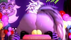 animated big_ass cowgirl_position furry jiggle lovemilliesm riding robot roxanne_wolf_(fnaf) tagme video