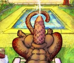 animal_genitalia animal_penis anthro balls big_balls big_penis cool. ejaculation felid feline genitals hi_res huge_balls huge_cock hyper hyper_balls hyper_genitalia hyper_penis lagomorph leporid male mammal outside penile_spines penis pool poolside scott_(redtint) solo