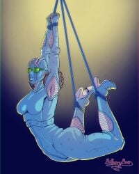 bilberrybear bondage humanoid jojo's_bizarre_adventure shounen_jump stand_(jjba) stand_ability stone_free stone_ocean suspension suspension_bondage