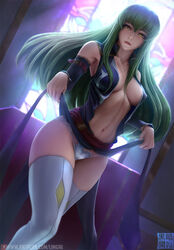 1girls breasts c.c. cleavage code_geass female female_only limgae looking_at_viewer navel solo thighhighs