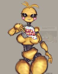 animatronic bib bib_only bird exposed_midriff female female female_only five_nights_at_freddy's five_nights_at_freddy's_2 hornilka lifting_shirt robot solo solo_female tagme teasing thick_thighs thighs toy_chica_(fnaf)