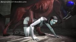 1monster 3d all_fours animated beowulf1117 bestiality doggy_style edi female_on_feral from_behind huge_cock looking_at_viewer mass_effect monster mounting no_sound red-tinted_eyewear robot robot_girl size_difference tagme tinted_eyewear varren video visor zoophilia