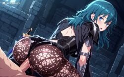 1girls ahe_gao ai_assisted animated anime_style ass big_breasts blue_hair bouncing_breasts byleth_(fire_emblem) clothed clothed_sex cowgirl_position doggy_style female female_focus female_only female_penetrated fire_emblem from_behind from_behind_position hanging_breasts huge_breasts jiggling_ass long_hair medium_breasts messy_hair sex shorter_than_30_seconds tagme thick_thighs vaginal_penetration vaginal_sex video