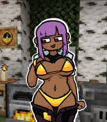 1boy 1girls ass bikini duo efe_(minecraft) golden_bikini microsoft midasprimee minecraft sex straight