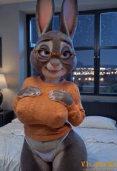 ai_generated animated anthro ass bedroom bedroom_eyes big_breasts big_butt bonnie_hopps breasts bubble_butt camel_toe clothing curvaceous curvy_figure dancing disney female footwear front_view furry hi_res huge_breasts huge_butt lagomorph leporid looking_at_viewer mammal mature_female narrowed_eyes night_sky nipple_outline rabbit seductive solo sweater tagme teasing thong topwear underwear video video vlrgromns voluptuous zootopia