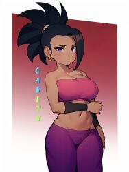 ai ai_assisted breasts brown_skin bruise caulifla dragon_ball dragon_ball_super kale saiyan saiyan_girl