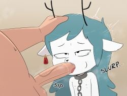 1girls catrash deer furry hilda_(hilda) hilda_(series) sucking_penis unknown_male young