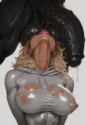 2d ai_generated ball_sniffing ball_sucking balls_worship cock_worship giant_penis hugoroman marvel marvel_comics ripped_clothing spider-gwen steam tongue venom_(marvel) wet