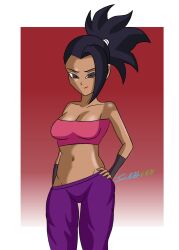 brown_hair brown_skin caulifla dragon_ball dragon_ball_super kale ponytail saiyan saiyan_girl