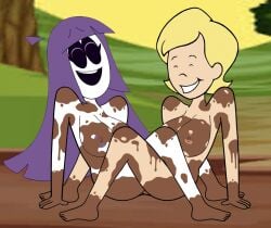 2girls brendalfly1998ii caroline_howard clifford_the_big_red_dog crossover dirty lila_(spooky_month) milfs mud muddy naked nude spooky_month tagme yuri