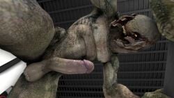 3d_(artwork) absurd_res alien anthro balls digital_media_(artwork) erection genitals halo_(series) hi_res humanoid_genitalia humanoid_penis low-angle_view male mandibles margevonn microsoft nude penis sangheili solo source_filmmaker_(artwork) teeth worm's-eye_view xbox_game_studios